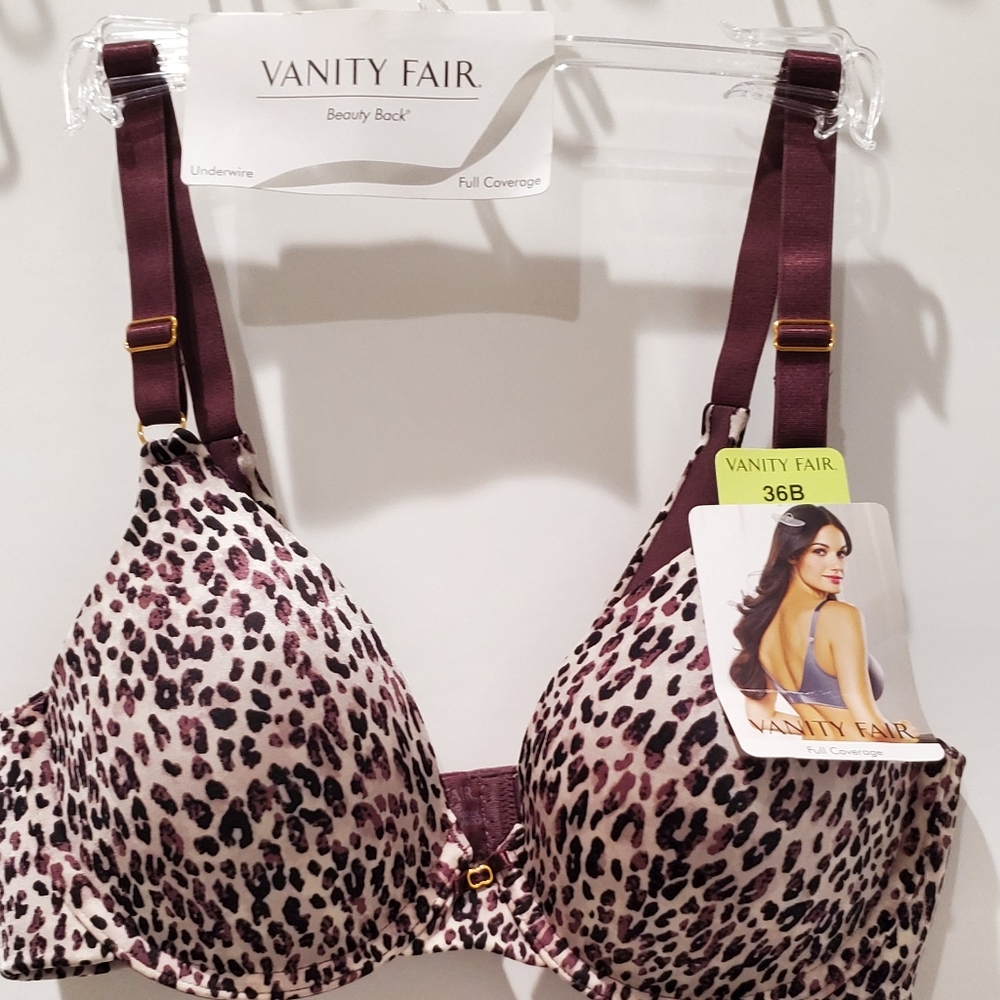 Bra by Vanity Fair, NWT, 36B, Beauty Back, Leopard print.
